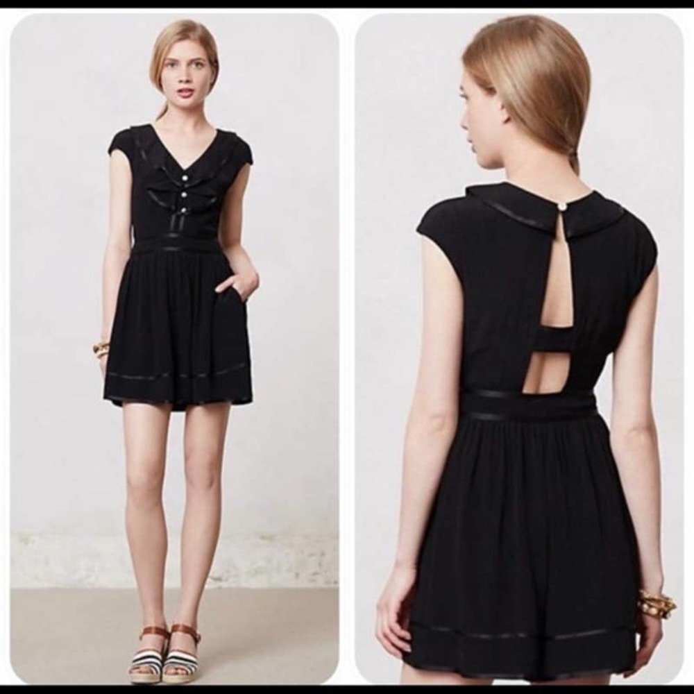 Anthropologie Elevenses Lexa Ruffle Romper Size 4